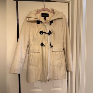 Moda International Wool Blend White Coat Size M